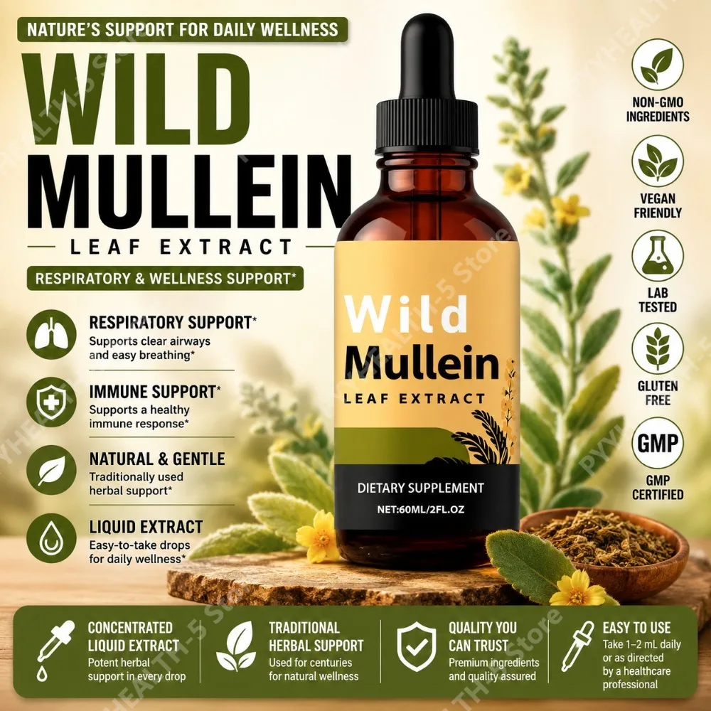 Wild Mullein Leaf Drops with G - Herbal Wellness Drops 评论和价格