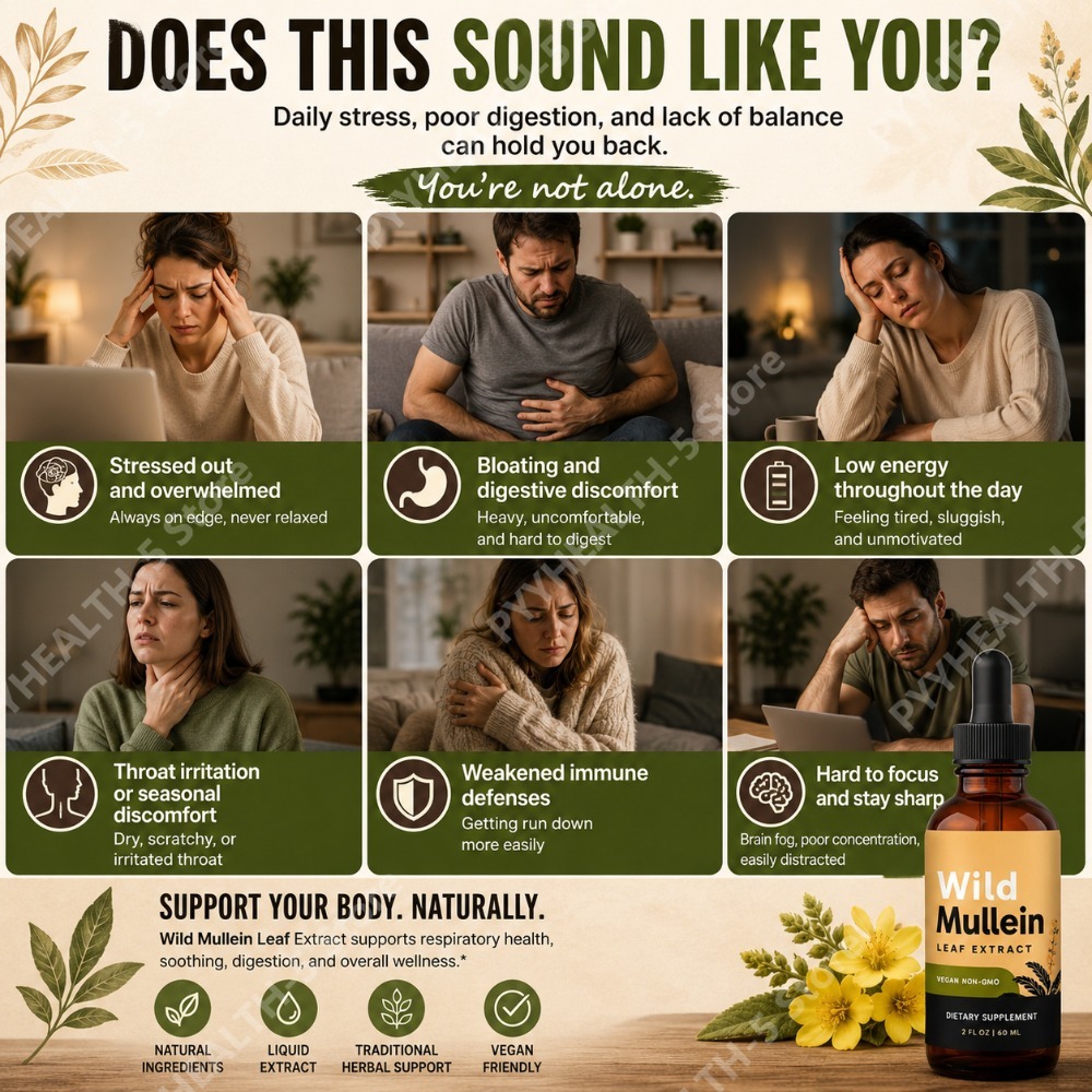 Wild Mullein Leaf Drops with G - Herbal Wellness Drops 评论和价格