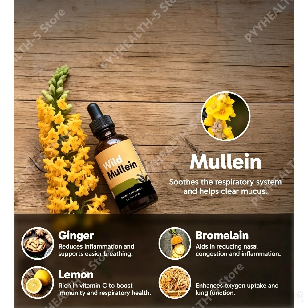 Wild Mullein Leaf Drops with G - Herbal Wellness Drops 评论和价格